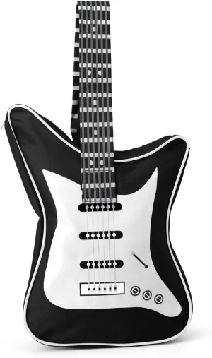 Electric Guitar Shaped Music Bag Oxford Cloth Shoulder Tote Bag Purse Crossbody Handbag for Women