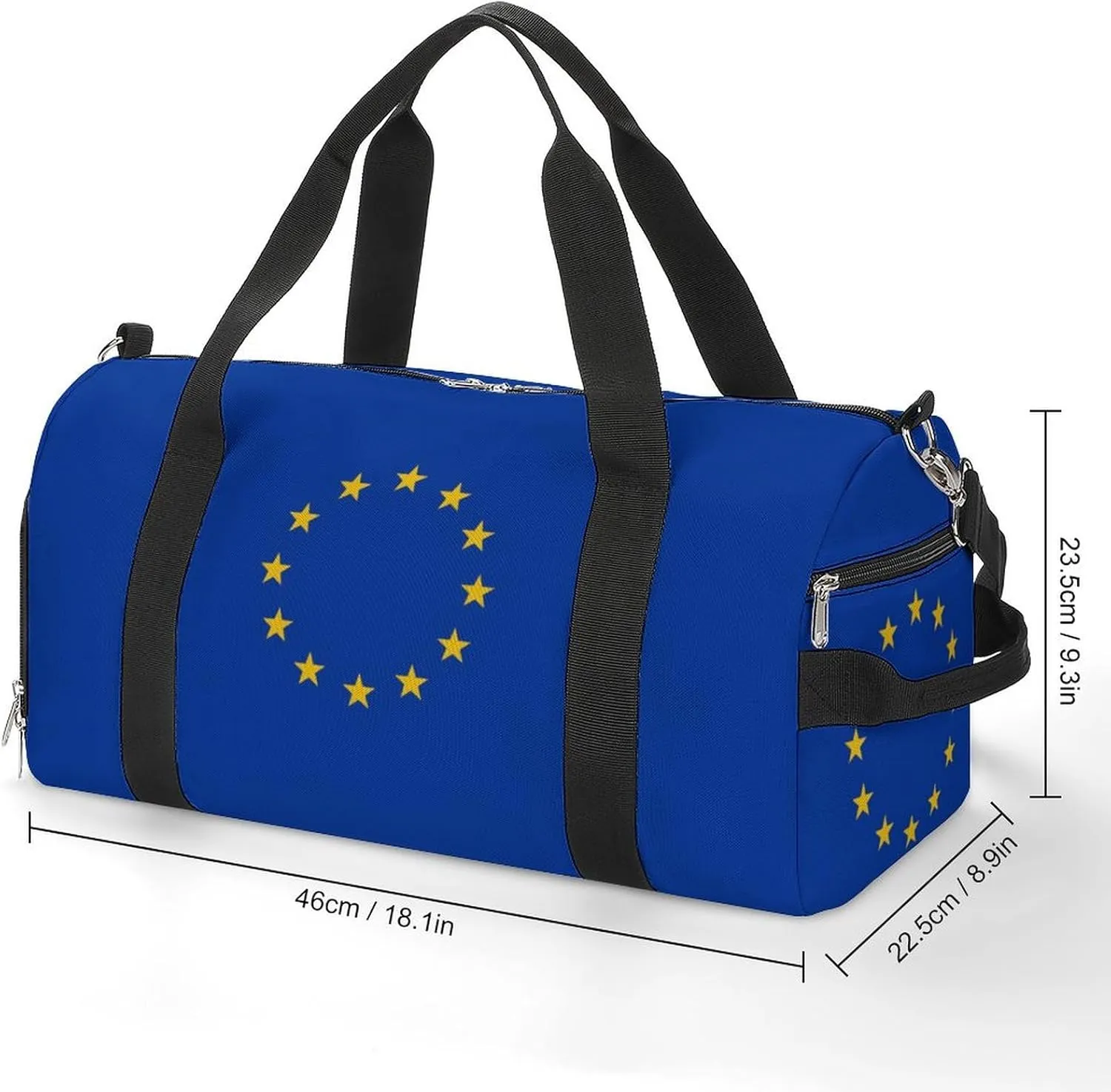 European Union Flag Duffel Bag for Boys Girls with Wet Pocket Shoe Compartment
