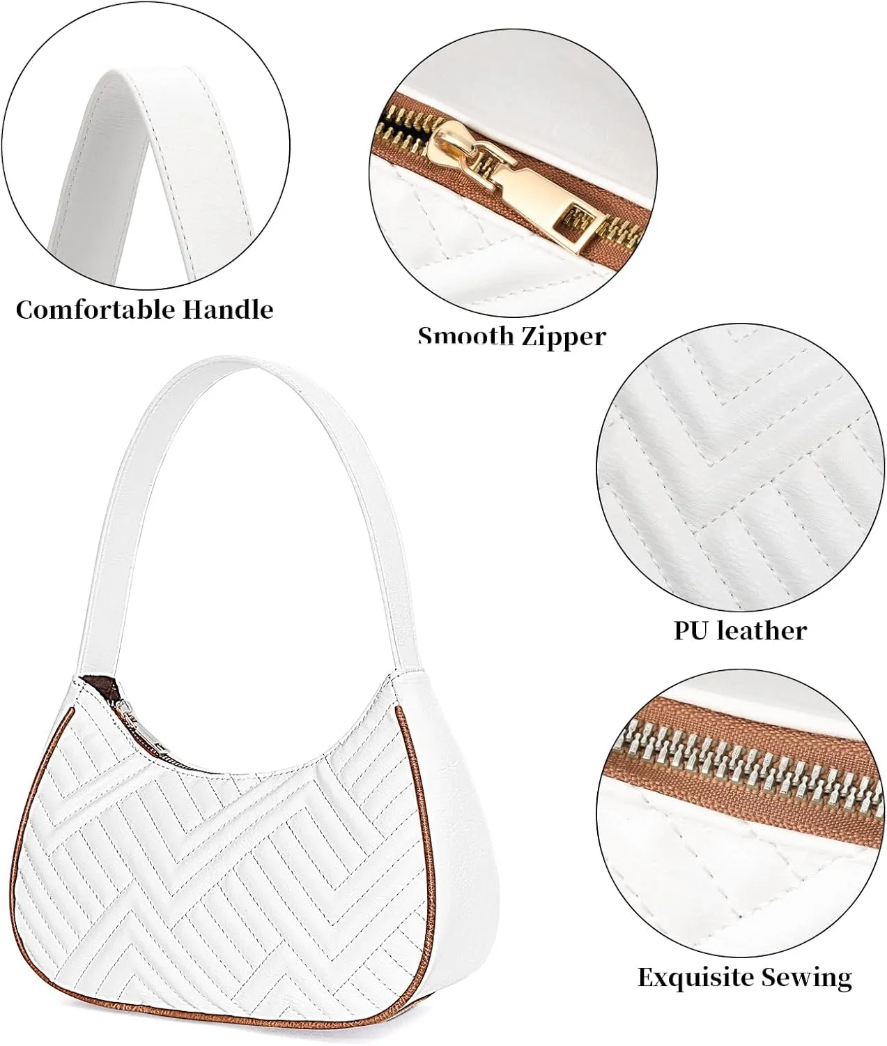 FALAN MULE Shoulder Bags for Women Cute Hobo Tote Handbag Clutch Purse with Zipper Closure