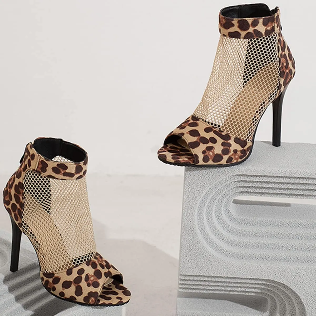 Fashion Peep Toe Mesh Air Summer Booties Women Gladiator Sandal