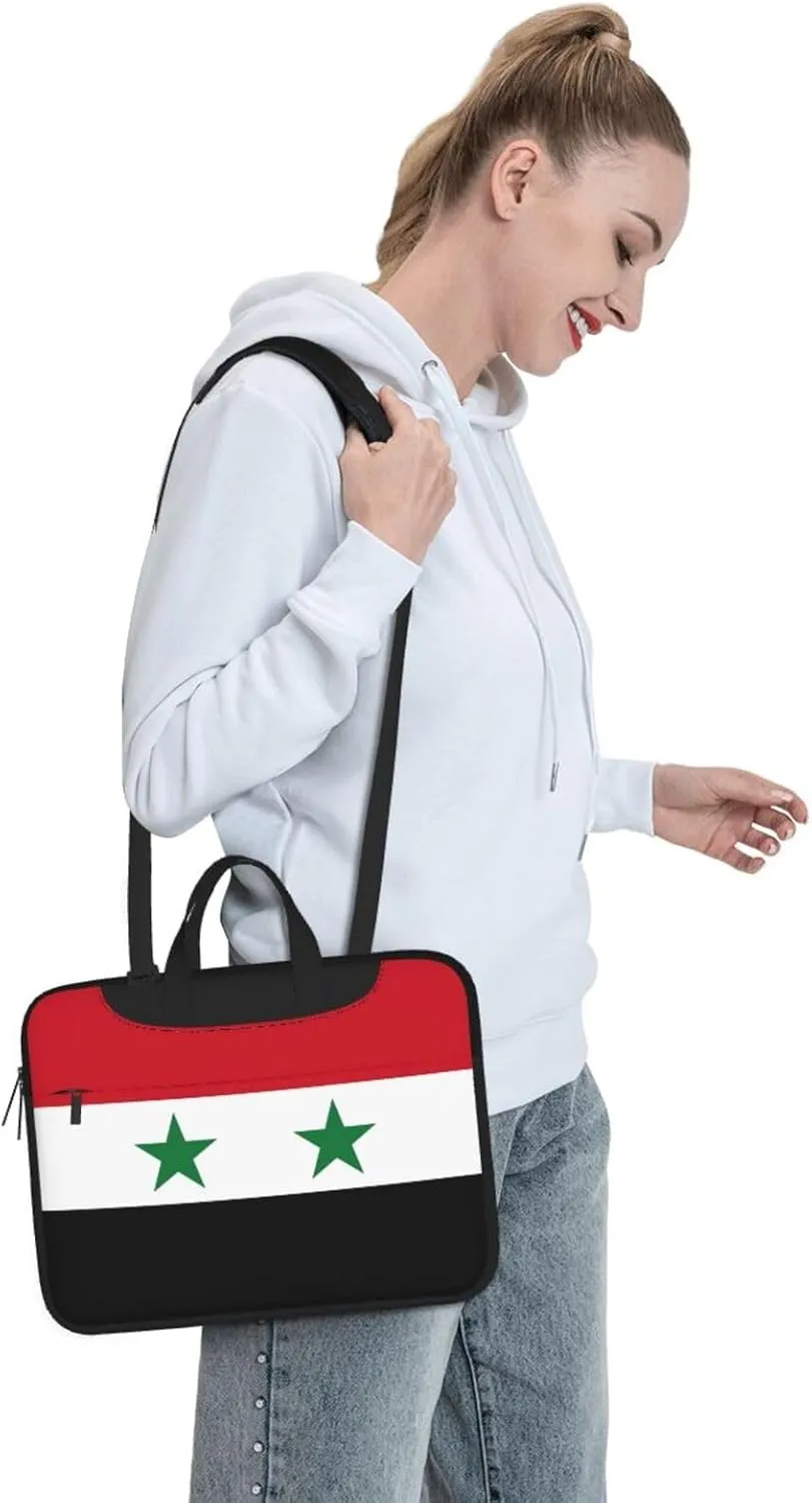 Flag of the Syrian Arab Republic Print Trendy Oxford Cloth Laptop Bag - Versatile Laptop Case,Messenger Bag, Shoulder Bag