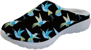 Forchrinse Blue Dolphin Women’s Slip on Mule Sneakers Men’s Garden Clog Arch Support Causal Shoes House Slippers Sandals Lightweight