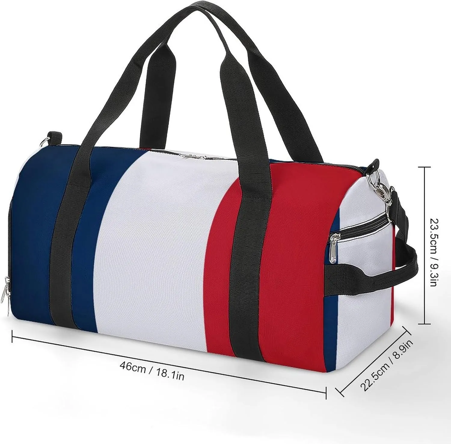 France Flag Gym Bag for Men Women with Shoe Compartment Waterproof Sports Travel