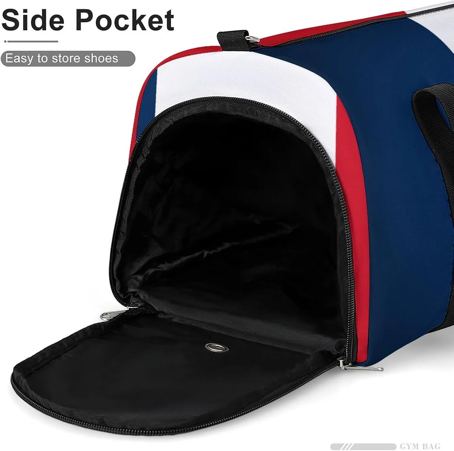 France Flag Gym Bag for Men Women with Shoe Compartment Waterproof Sports Travel