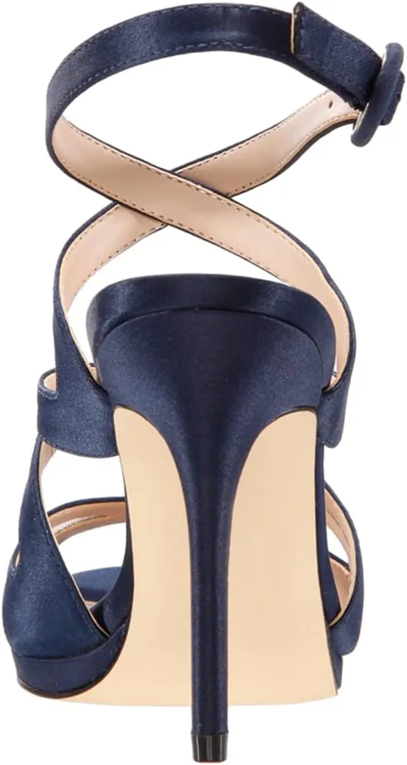 FYS Women's Glitter Peep Toe Strappy Heeled Sandal Sexy Ankle Strap Stiletto High Heels Mesh Party Dress Prom Shoes Size 4-16 US