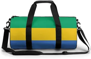 Gabon Flag Travel Gym Duffel Bag for Women Men Dry Wet Separation Carry On Weekender