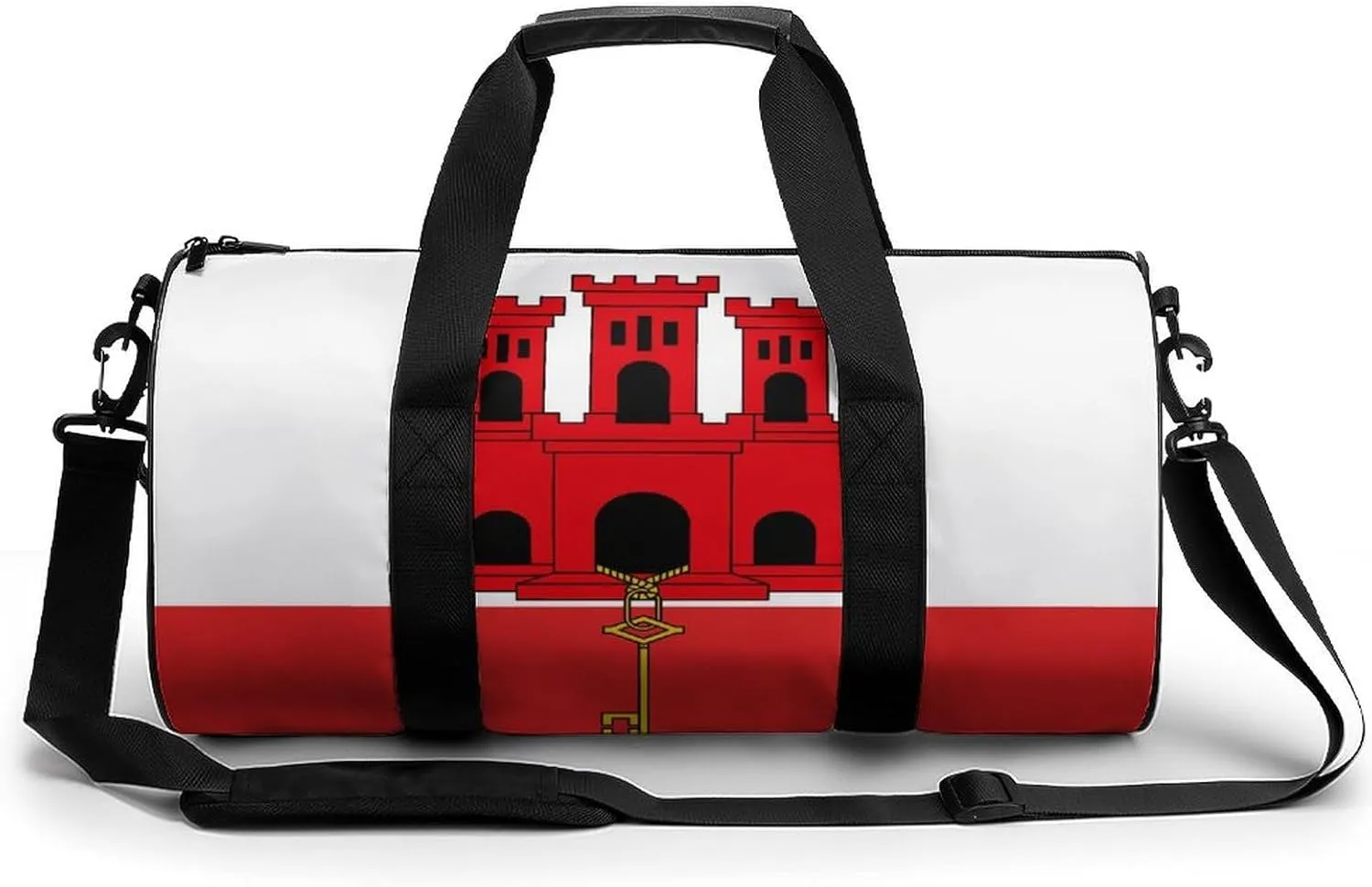 Gibraltar Flag Waterproof Sports Duffel Bag Dry Wet Separation for Gym Beach Travel