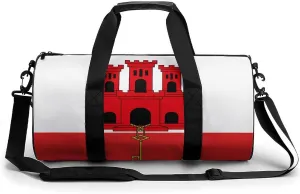Gibraltar Flag Waterproof Sports Duffel Bag Dry Wet Separation for Gym Beach Travel