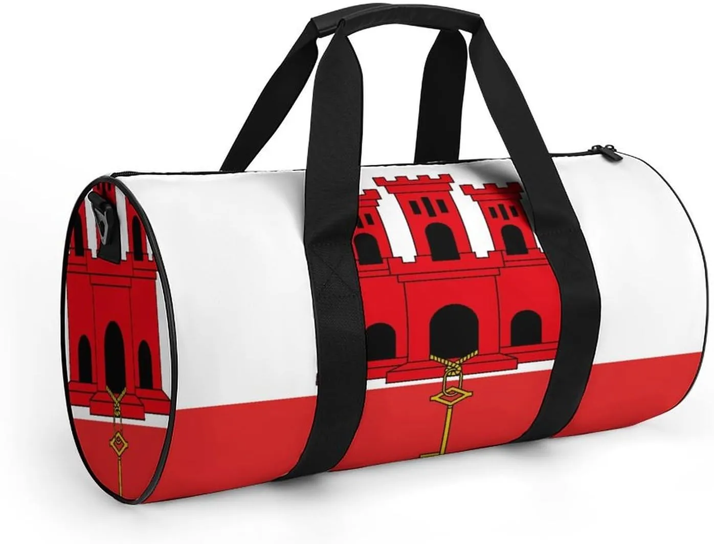 Gibraltar Flag Waterproof Sports Duffel Bag Dry Wet Separation for Gym Beach Travel