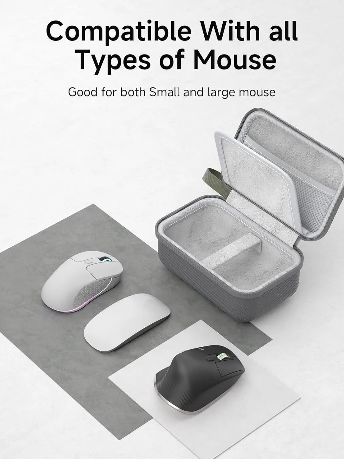 Hagibis Mouse Storage Case, Electronic Organizer Travel Bag, Portable Carry Case for Wireless Mouse Cable Charger Power Bank Hardshell (Green)