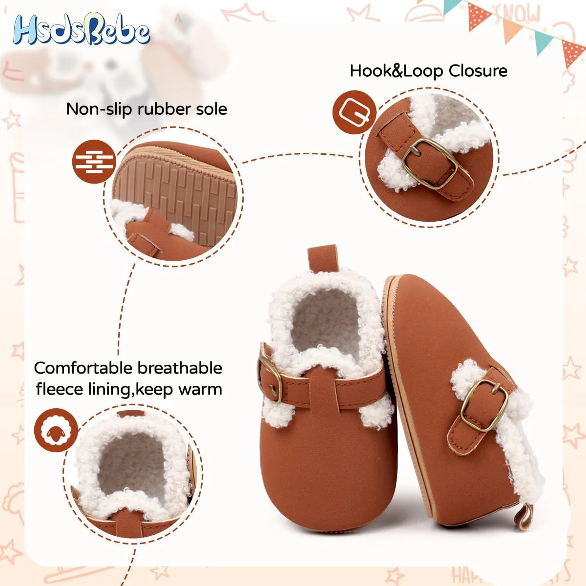 HsdsBebe Baby Boys Girls Oxford Shoes PU Leather Soft Rubber Sole Sneakers Anti-Slip Toddler Ankle Boots Infant Walking Shoes Moccasins