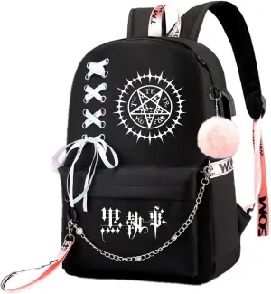 ISaikoy Anime Ciel Phantomhive Backpack Sebastian Bookbag Daypack School Bag Shoulder Bag Style I7