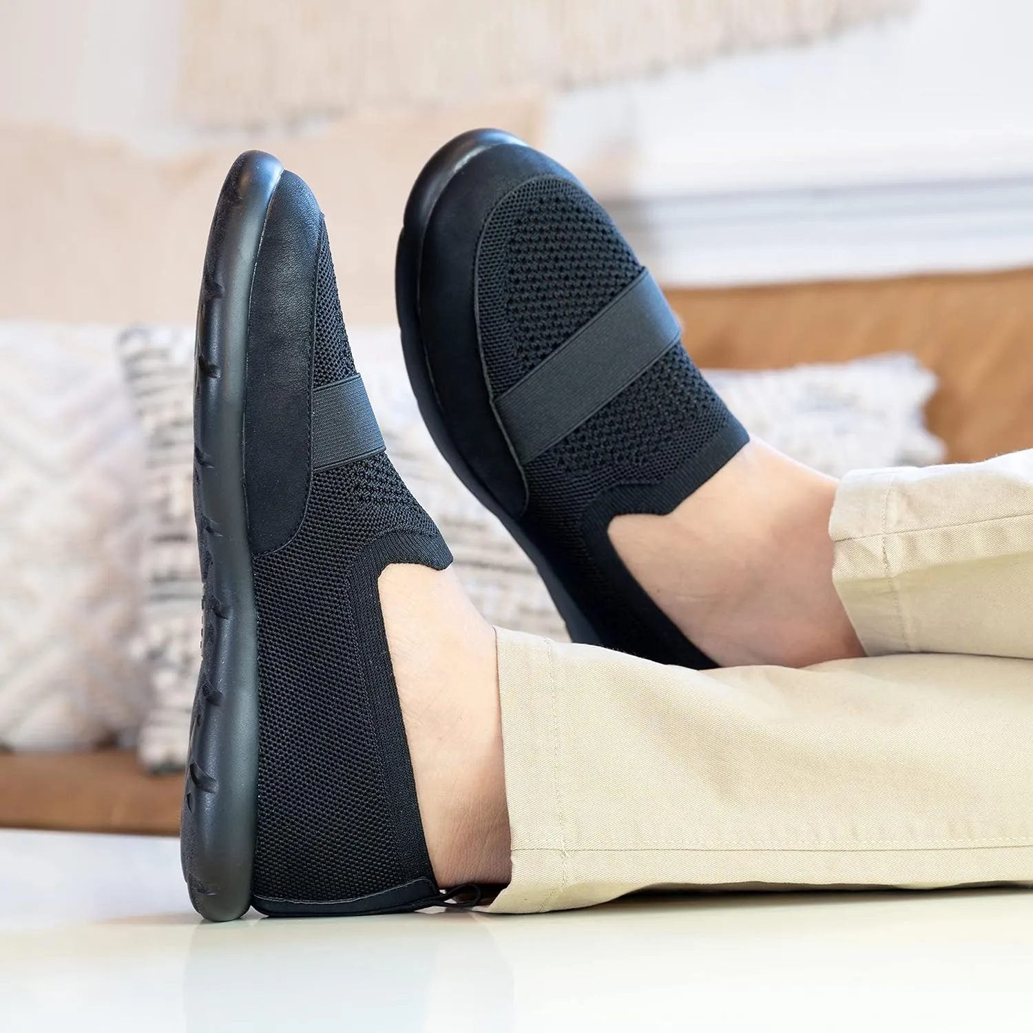 isotoner Men's Heathered Sport-Knit Indoor/Outdoor Slippers