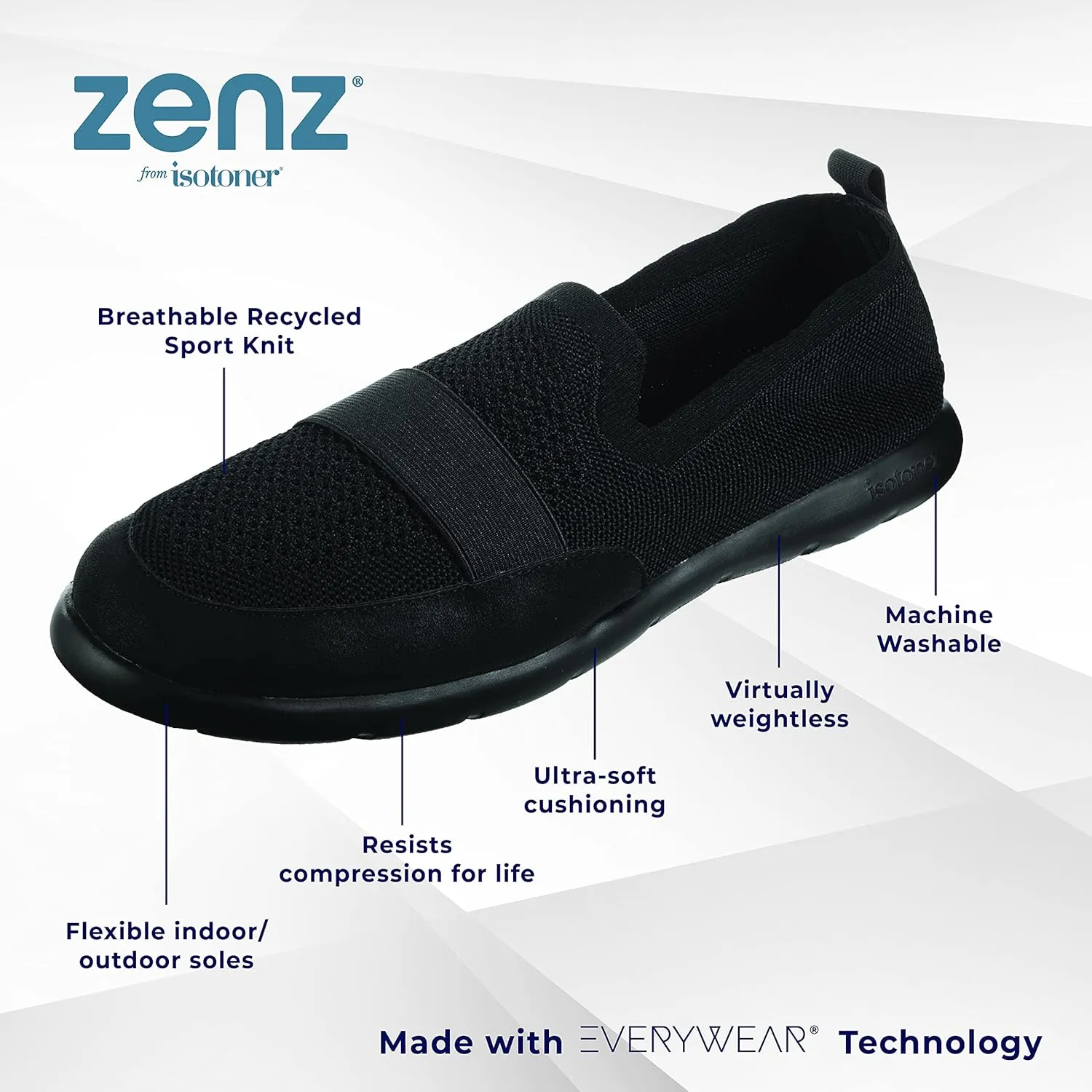 isotoner Men's Heathered Sport-Knit Indoor/Outdoor Slippers