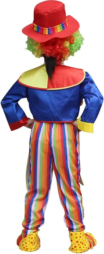 IWEMEK Girls Boys Clown Costume for Kids Funny Circus Costume Joker Cosplay Dress up Clown Hat Polka Dots Halloween Outfits