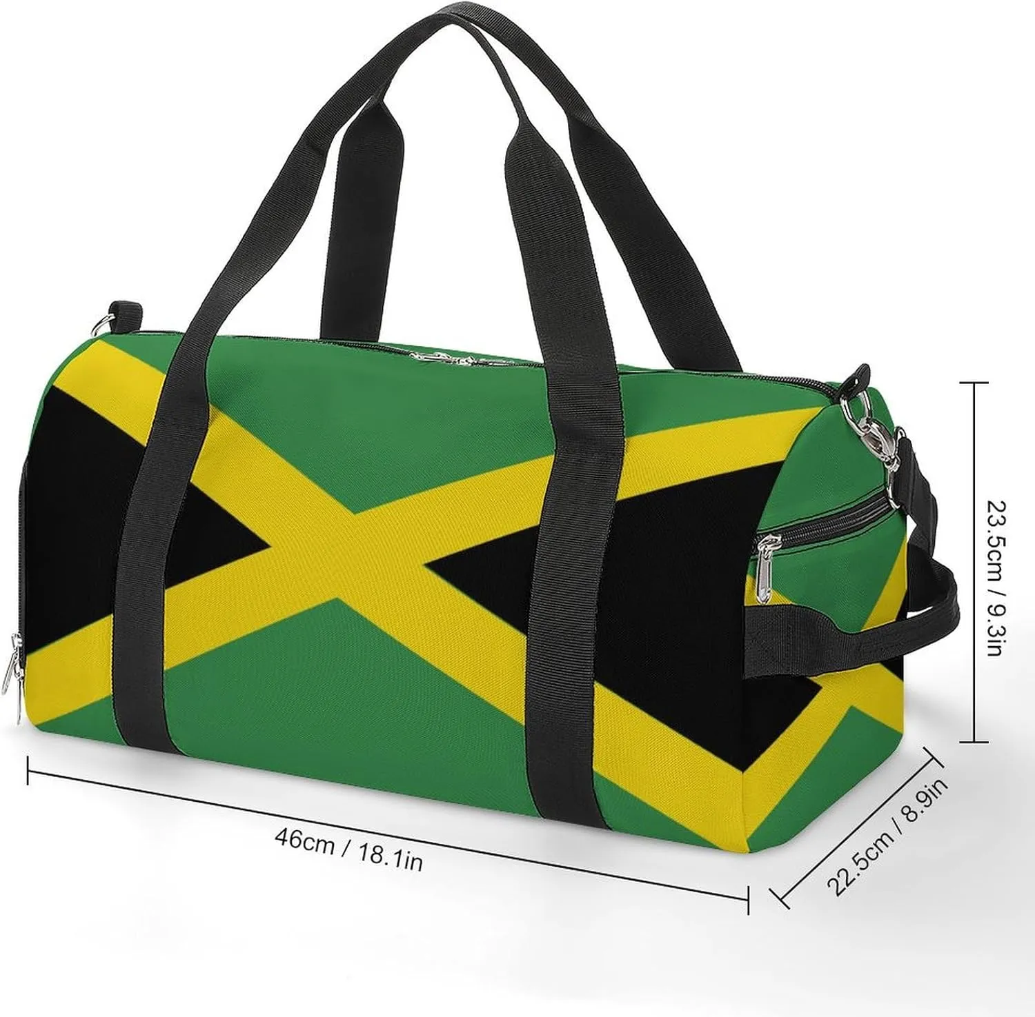 Jamaican Flag Duffel Bag for Boys Girls with Wet Pocket Shoe Compartment
