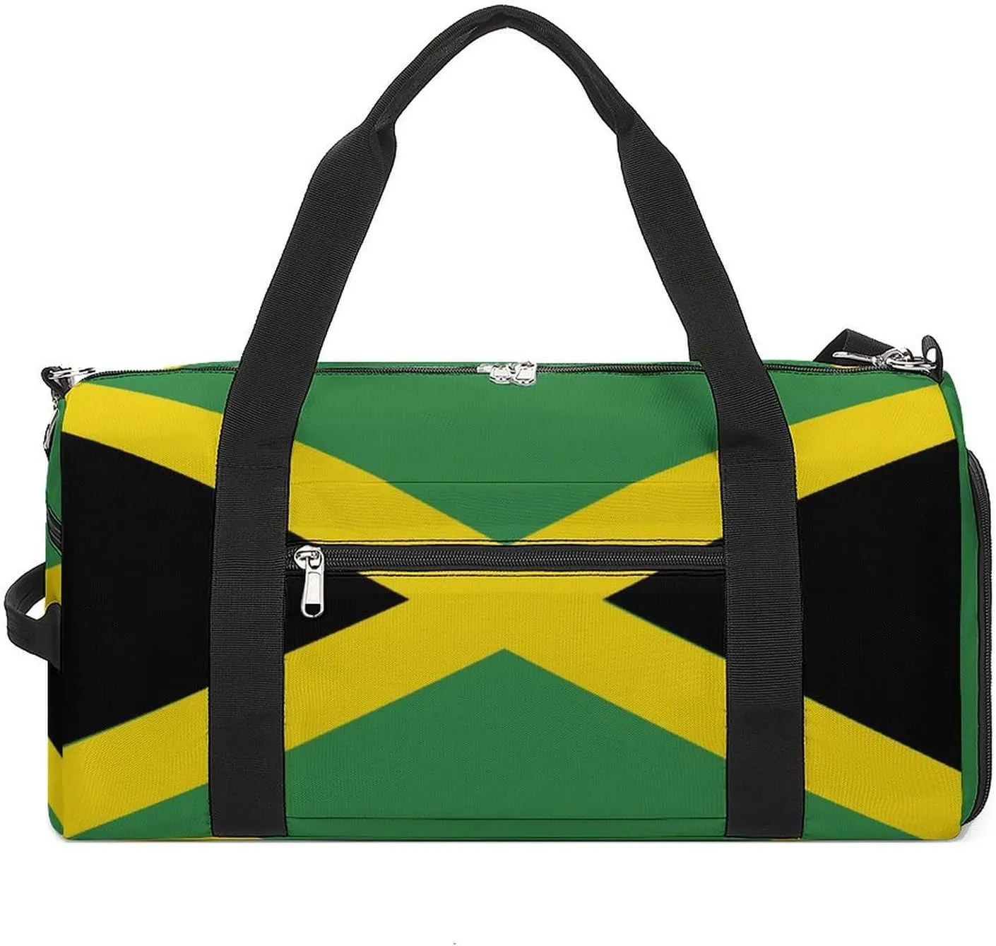 Jamaican Flag Duffel Bag for Boys Girls with Wet Pocket Shoe Compartment
