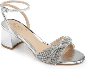 Jewel Badgley Mischka Ansley Metallic Mesh Block Heel