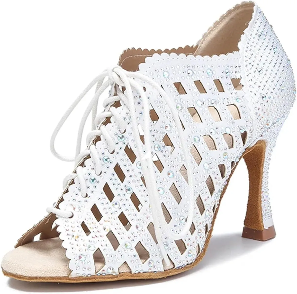 Ladies Onyx-Toned Training Sandals - Elastic Anklets with Mesh Panels for Dance Rehearsals (6CM/2.36")