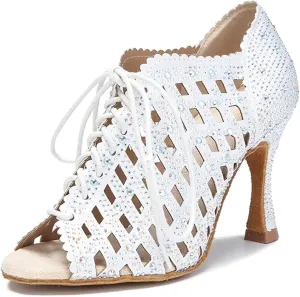 Ladies Onyx-Toned Training Sandals - Elastic Anklets with Mesh Panels for Dance Rehearsals (6CM/2.36")