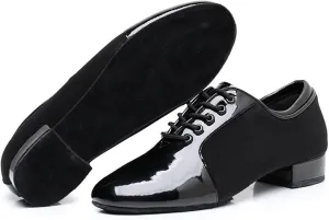 Latin Dance Shoes Men Modern Dance Shoes 2.5cm Heels Male Oxford Fabric Latin Shoes Breathable Soft Social Ballroom Dance Footwear