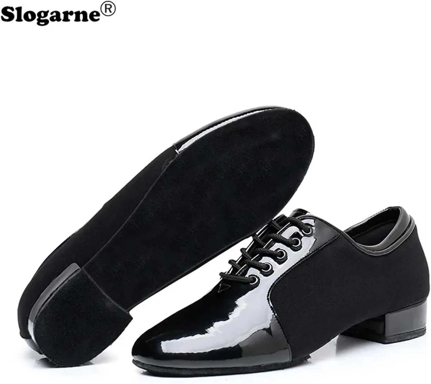 Latin Dance Shoes Men Modern Dance Shoes 2.5cm Heels Male Oxford Fabric Latin Shoes Breathable Soft Social Ballroom Dance Footwear