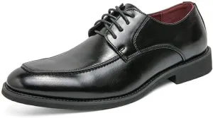 Leather Men's Dress Shoes Classic Lace-up Low Derby Oxfords Shoes for Men Pointed Toe Business Wedding Derby Shoes