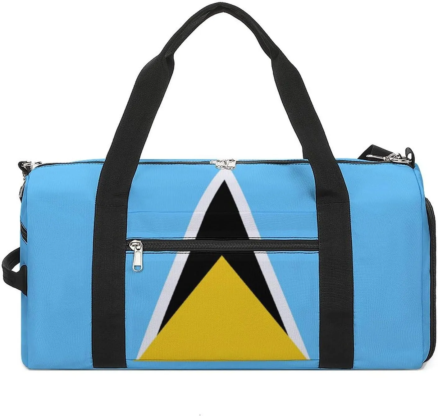 Lightweight Saint Lucia Flag Duffel Bag for Boys Girls with Wet Pocket Gym Tote