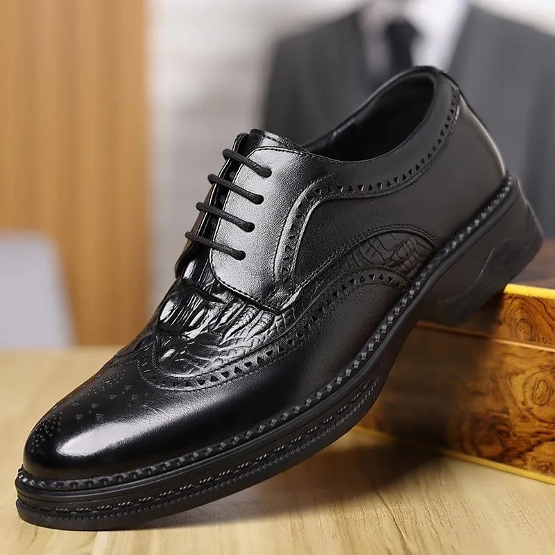 Luxury Plain Toe Derby Shoes for Men Polished Finish Corporate Meetings Black Tie Events Air-Cushioned Comfort System