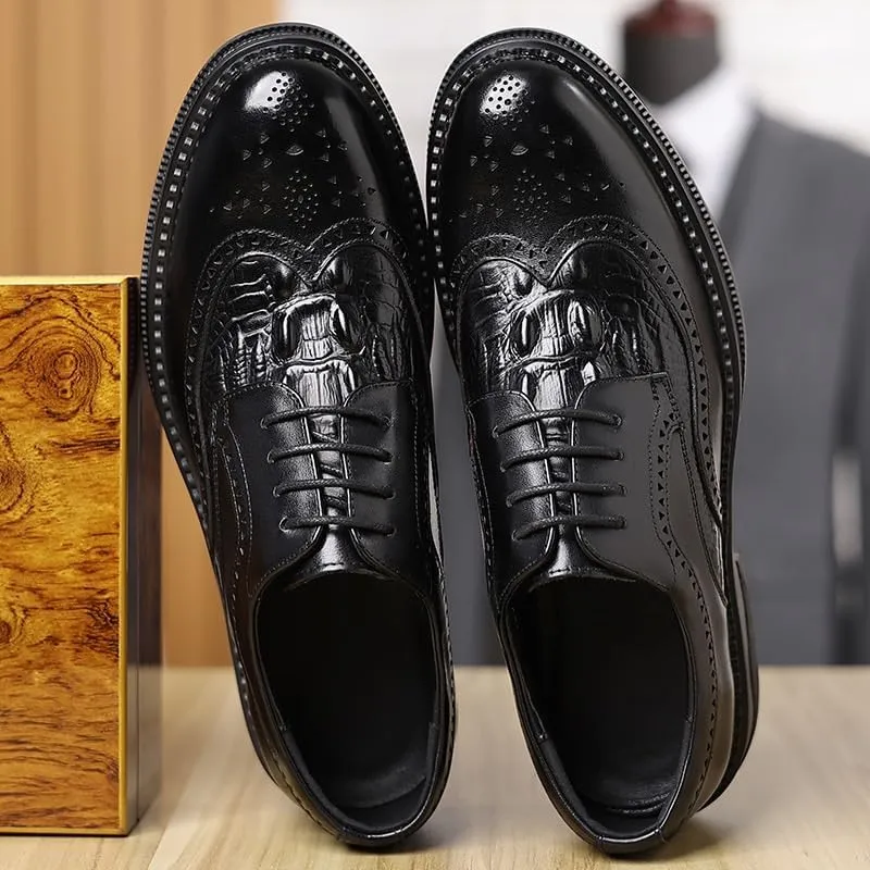 Luxury Plain Toe Derby Shoes for Men Polished Finish Corporate Meetings Black Tie Events Air-Cushioned Comfort System