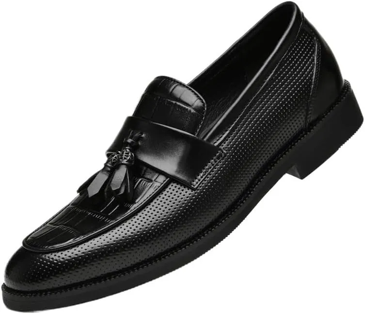 Men's Brogue Oxfords Shoes Mens Dressy Suit Tuxedo Weeding Prom Derby Shoes Height Increasing Non-Slip Softsole Walking Dress Shoes