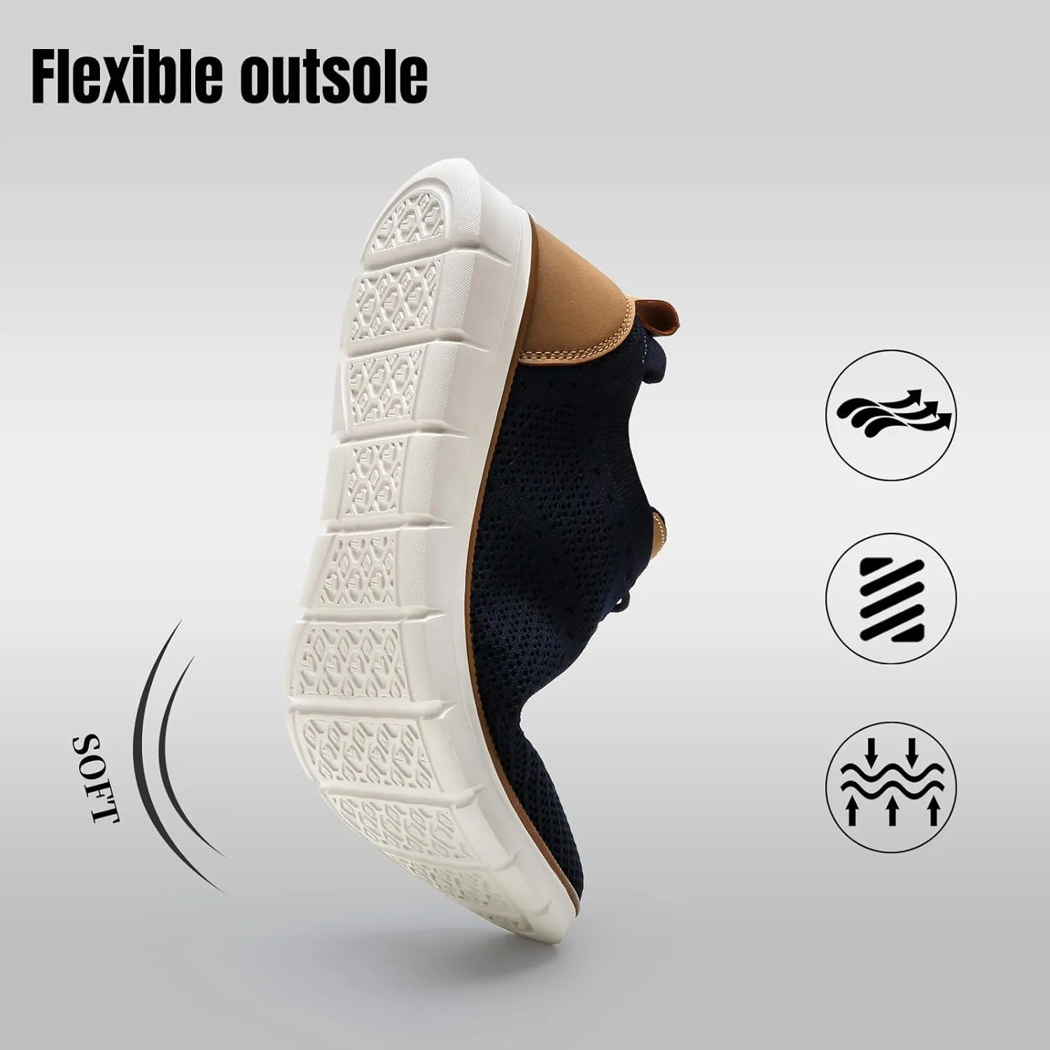 Men's Casual Dress Oxfords Sneakers Business Mesh Breathable Lightweight Walking Shoes Tennis Comfortable