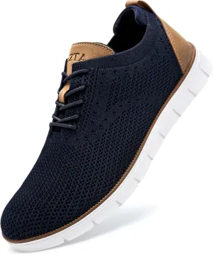 Men's Casual Dress Oxfords Sneakers Business Mesh Breathable Lightweight Walking Shoes Tennis Comfortable