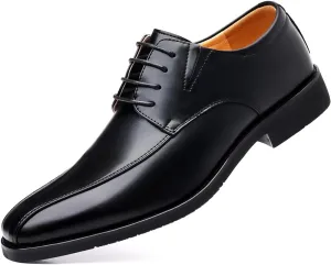 Men's Classic Derby Oxford Dress Shoes, Leather Lace-up (Black, Adult, Men, 8, Digital, US Shoe System, M (Medium))