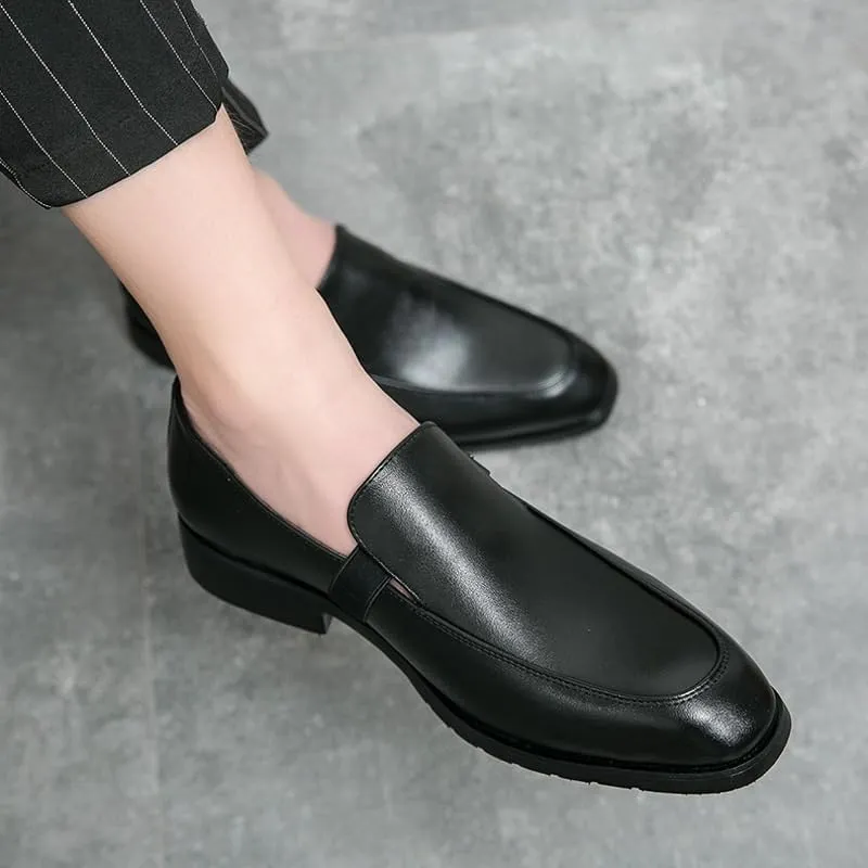Men's Classic Oxfords Shoes Mens Casual Formal Business Leather Dress Shoes Slip On Pointed Toe Derby Shoes for Men
