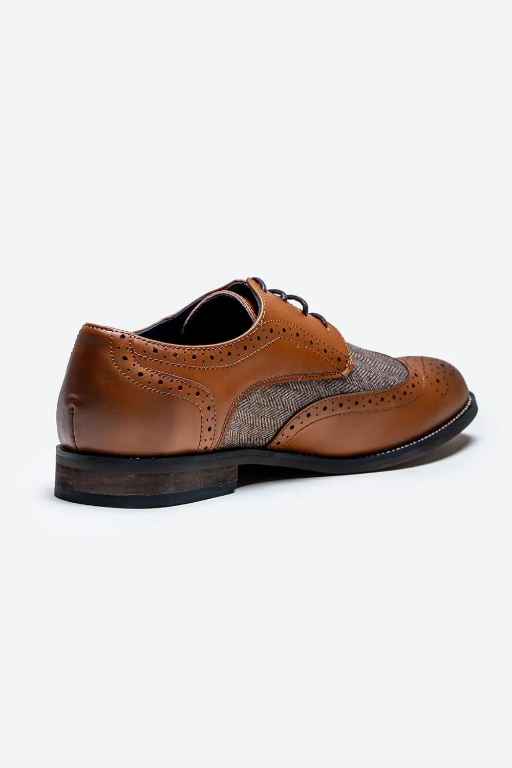 Men’s Derby Lace Up Wedding Brogue and Herringbone Dress Shoes