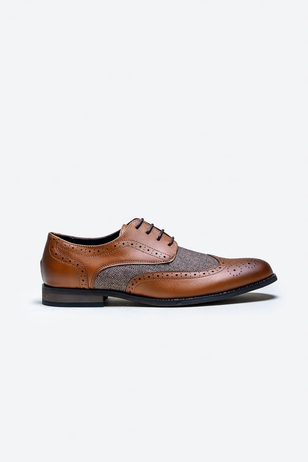 Men’s Derby Lace Up Wedding Brogue and Herringbone Dress Shoes