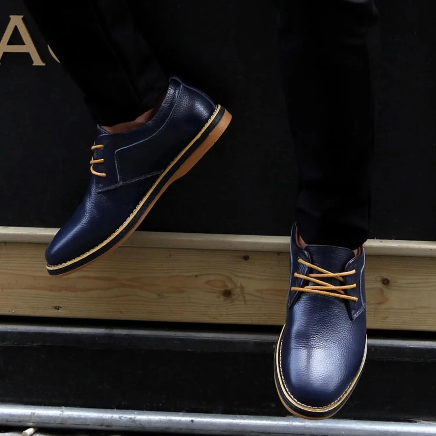 Mens Genuine Leather Lace Up Oxfords Classic Wing Tips Dress Shoes Casual Luxury Business Work Office Retro Derby Shoes