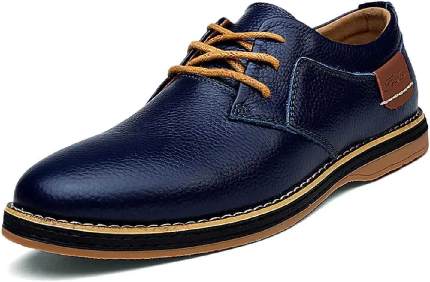 Mens Genuine Leather Lace Up Oxfords Classic Wing Tips Dress Shoes Casual Luxury Business Work Office Retro Derby Shoes