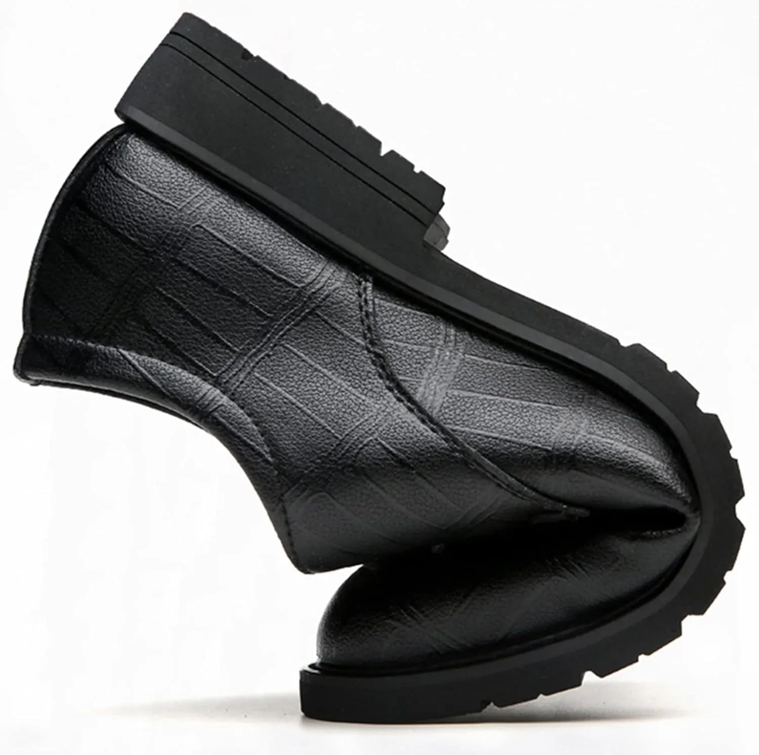 Mens Lace Up Derby Shoes Pointed Toe Leather Shoes for Men Business Formal Dress
