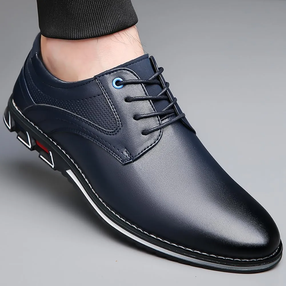 Men's Premium Stylish Oxford Shoes Casual Lace Up Walking Business Driving Dress Shoes