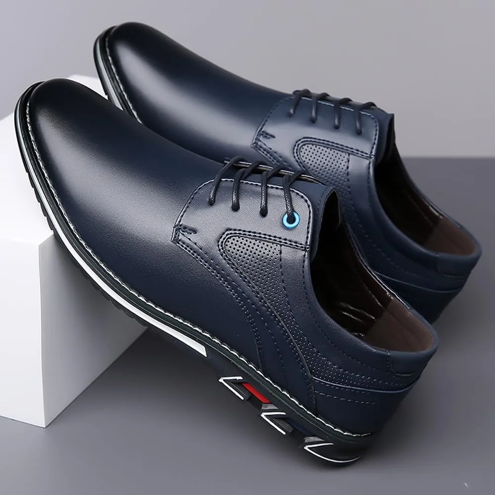 Men's Premium Stylish Oxford Shoes Casual Lace Up Walking Business Driving Dress Shoes