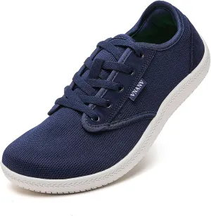 Men's Wide Slip on Barefoot Walking Shoes | Zero Drop Sole | Minimalist Footwear | Wide Toe Box (B-Blue/White,16.5)