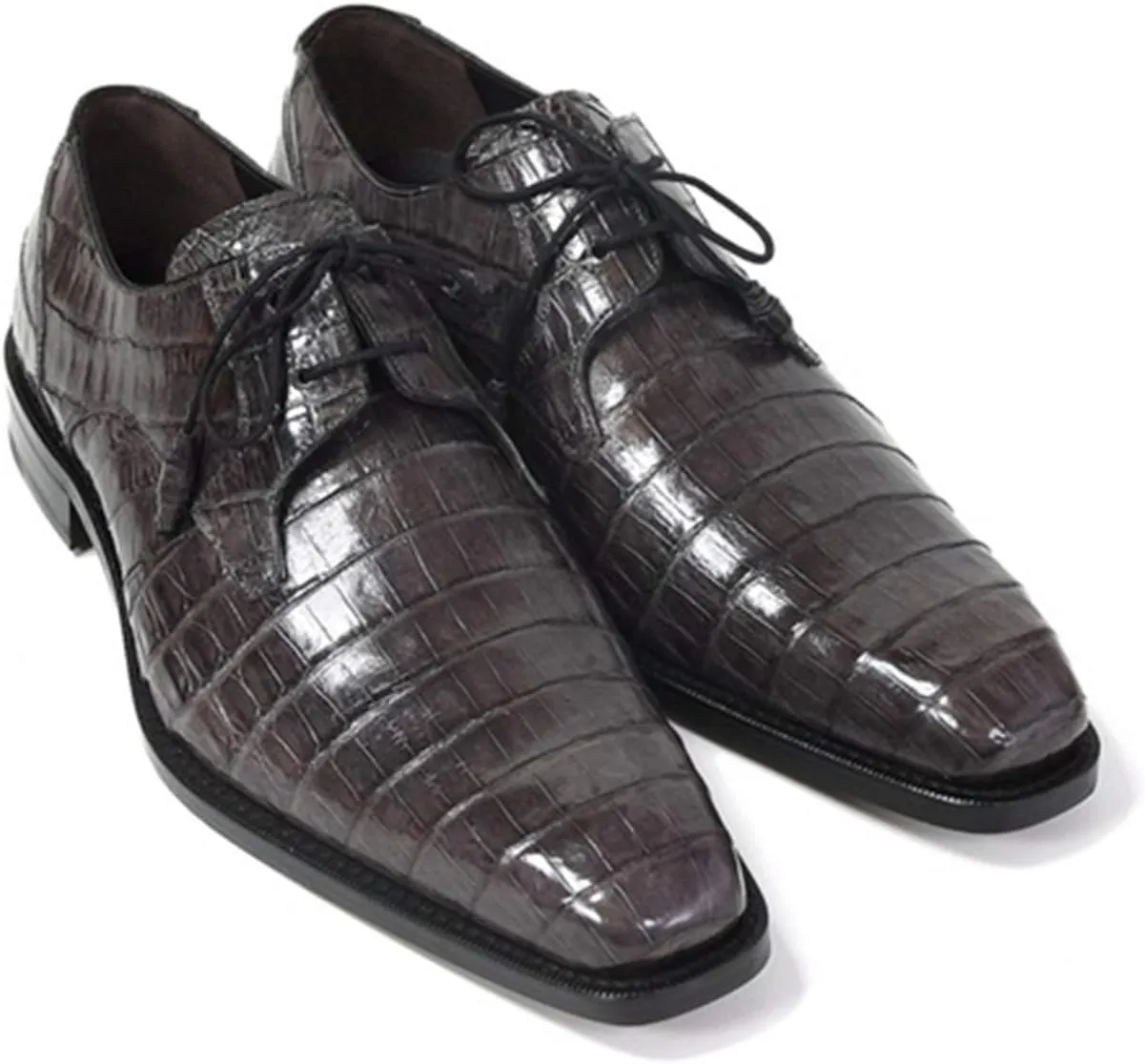 Mezlan Men's Crocodile Lace Up Anderson Grey / 9 / Medium
