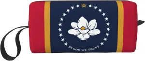 Mississippi State Flag print Cosmetic Makeup Bags Pouch with Zipper Makeup Bag Travel Cosmetic Bags,Travel Toiletry Case