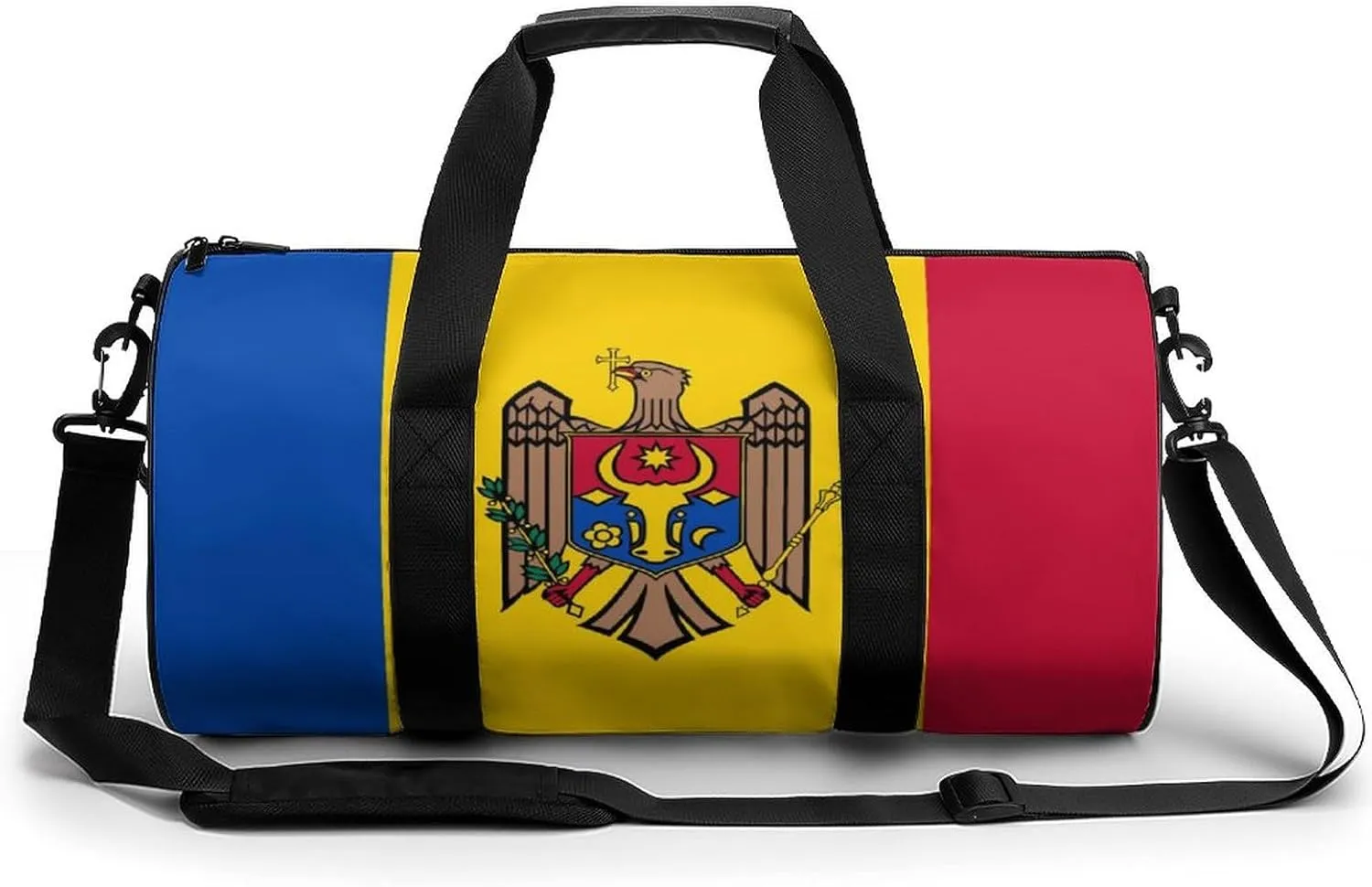Moldova Flag Travel Gym Duffel Bag for Women Men Dry Wet Separation Carry On Weekender