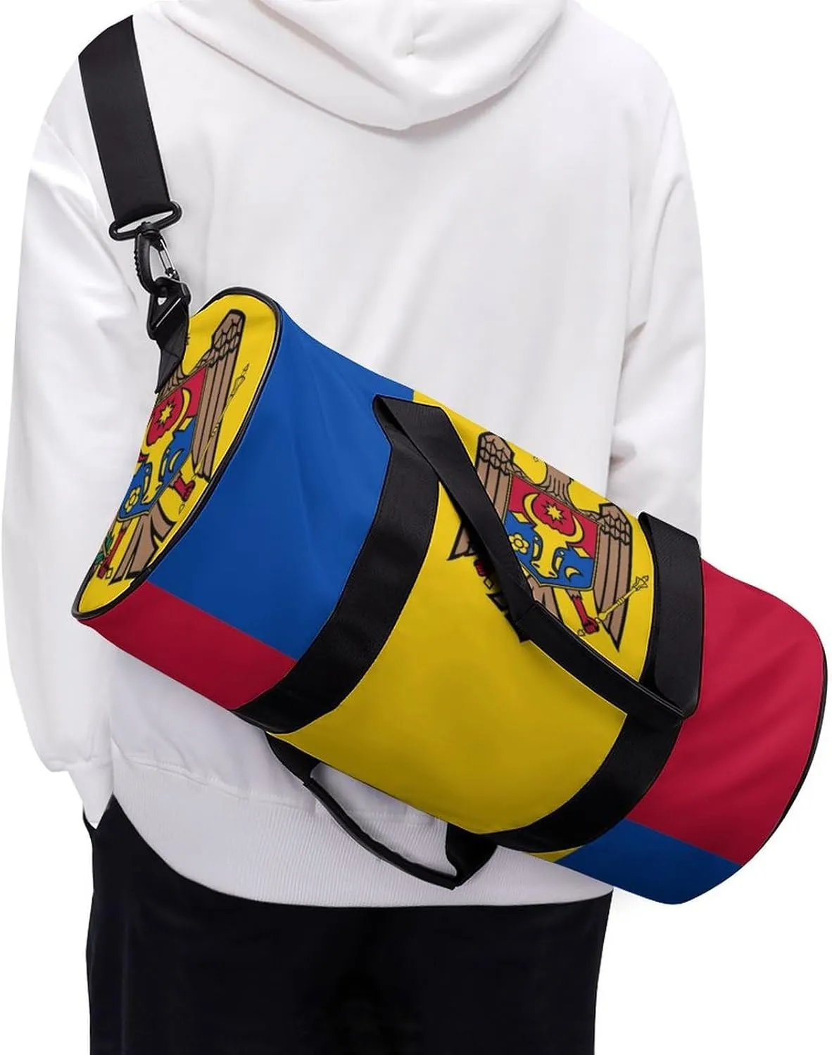 Moldova Flag Travel Gym Duffel Bag for Women Men Dry Wet Separation Carry On Weekender