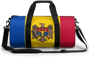 Moldova Flag Travel Gym Duffel Bag for Women Men Dry Wet Separation Carry On Weekender