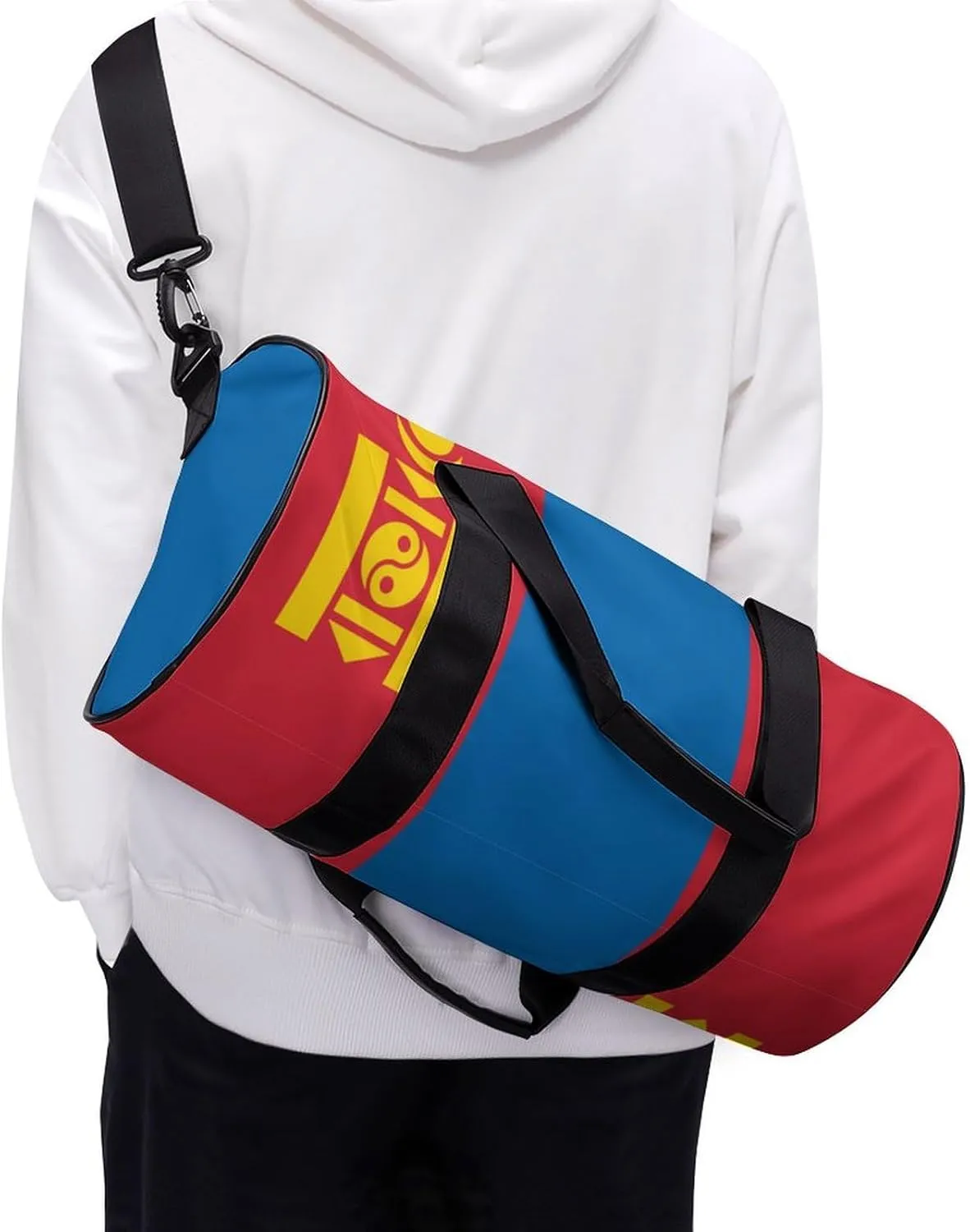 Mongolia Flag Waterproof Sports Duffel Bag Dry Wet Separation for Gym Beach Travel