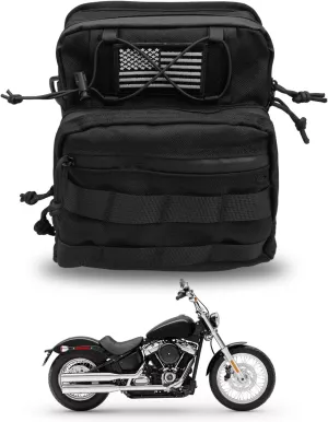 Motorcycle T-Bar Handlebar Saddle Bag Universal Club Style Fit For Harley Dyna Sportster Street Bob Fxbb Softail Waterproof Tool Storage Pouch Luggage Bag